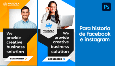 Plantilla de historias para redes de empresa