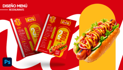 Plantilla de menú comida venta hot-dogs