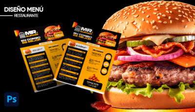 Plantilla de menú negocio para burgers