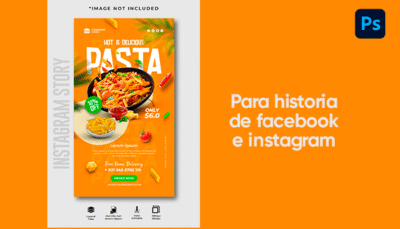 Plantilla de historias venta de comida pasta