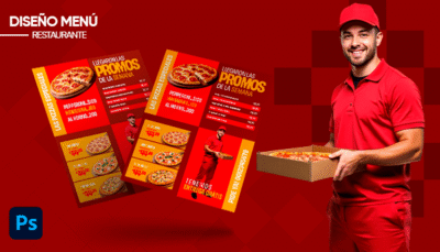 Plantilla de menú promociones pizzeria