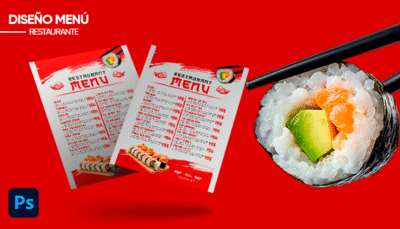 Plantilla menú para comida japonesa