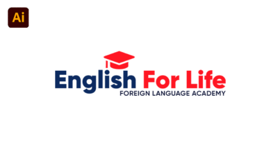 Logotipo de academia online de inglés