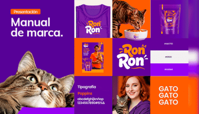 Plantilla manual de marca comida gato